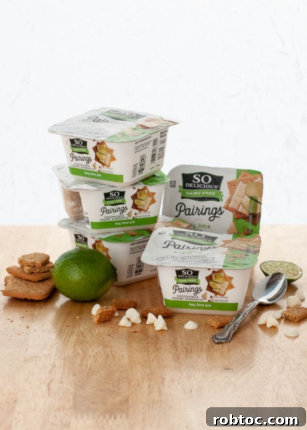 So Delicious Key Lime Pie Coconutmilk Yogurt Alternative with graham cracker and white chocolate bits