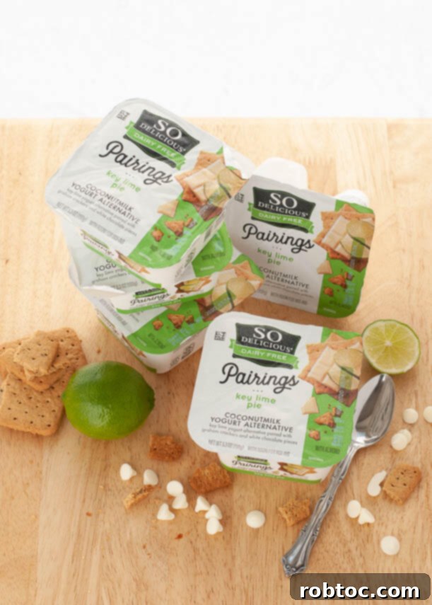 Coconutmilk yogurt alternative, Key Lime Pie flavored with toppings