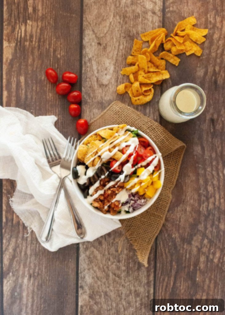 Frito Taco Salad No Gluten No Dairy All Flavor 3 Close-up of Gluten-Free and Dairy-Free Frito Taco Salad showcasing fresh ingredients