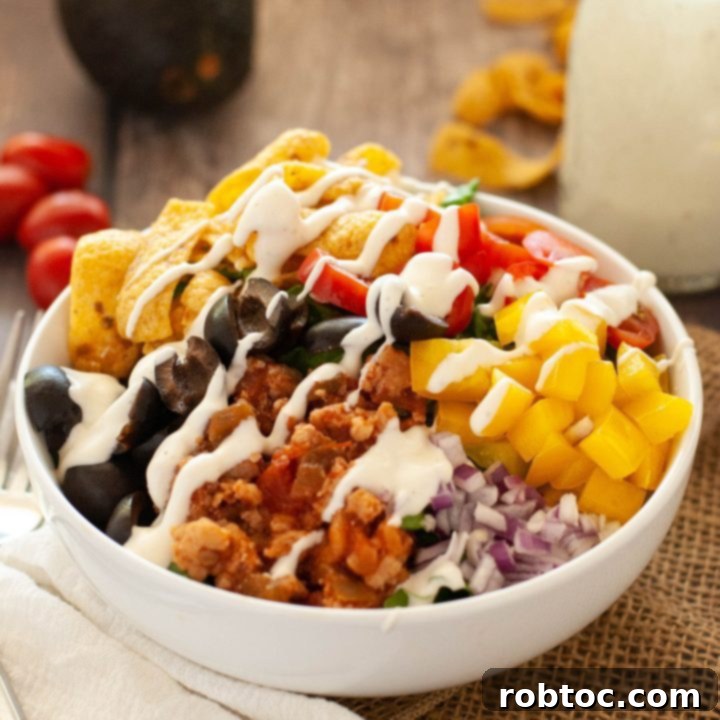 Gluten-Free and Dairy-Free Frito Taco Salad recipe card image