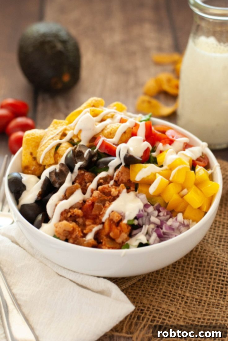 Pin this Gluten-Free Dairy-Free Frito Taco Salad recipe for later