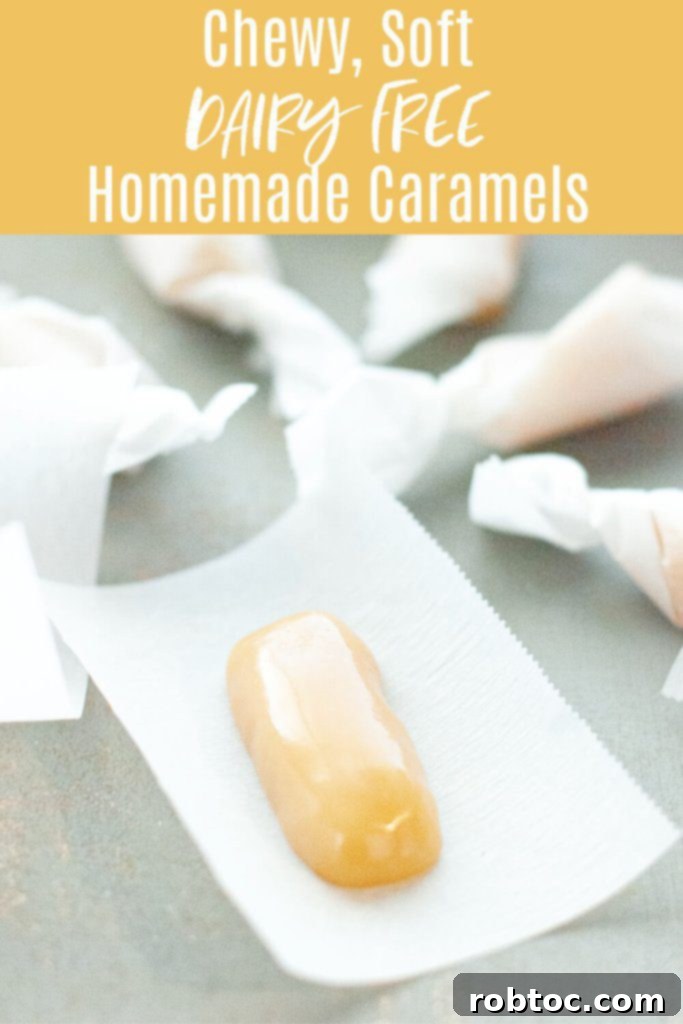 Chewy, soft, and homemade dairy-free caramels perfect for Christmas