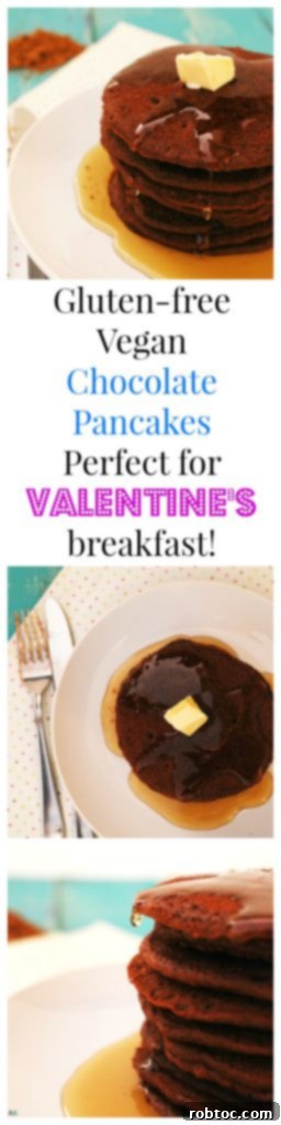 Promotional graphic for Gluten-free Vegan Chocolate Pancakes, a top breakfast recipe from AllergyAwesomeness.com.