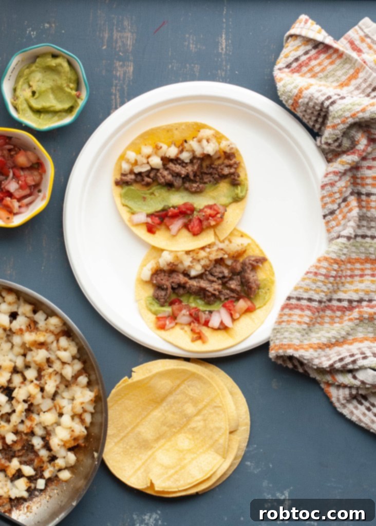 Preparing gluten-free breakfast tacos with fresh ingredients