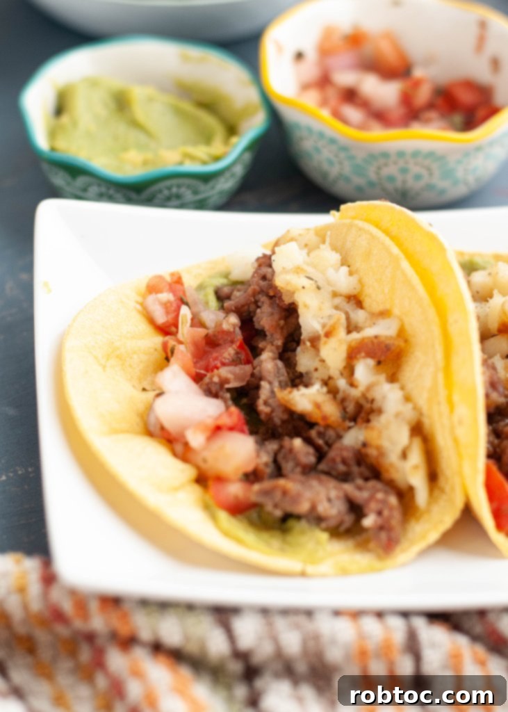 Customizable breakfast tacos with egg-free and dairy-free options
