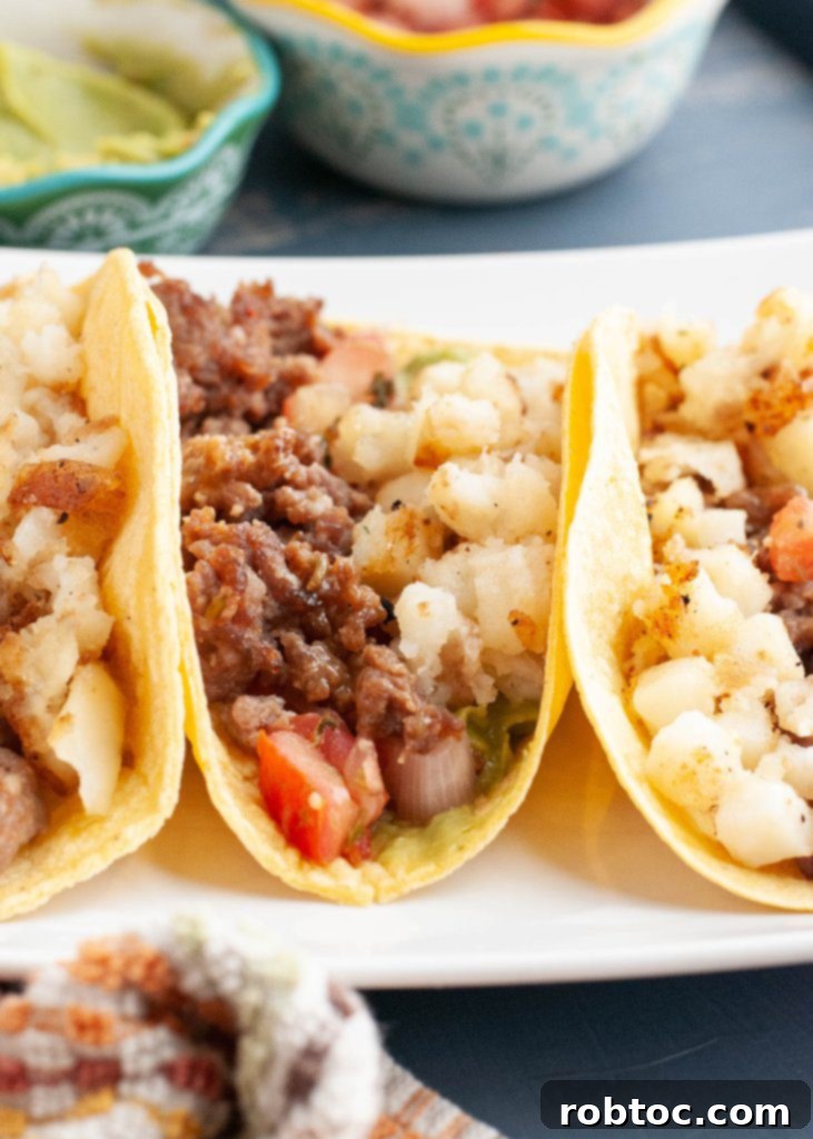 Hearty vegan breakfast tacos filled with plant-based ingredients