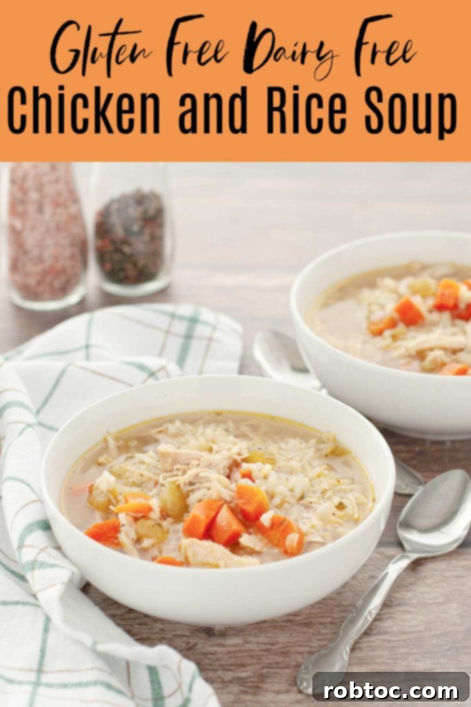 Comforting Gluten-Free Dairy-Free Chicken Rice Soup 9 gluten-free-dairy-free-chicken-and-rice-soup-pinterest-image
