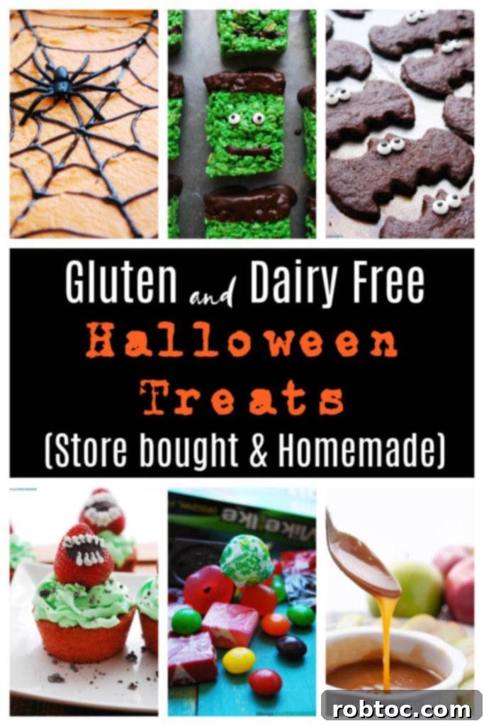 Ghoulishly Good Gluten and Dairy Free Halloween Treats: DIY and Ready-Made 2 A vibrant assortment of gluten-free and dairy-free Halloween treats, featuring spooky designs and safe ingredients for allergy-friendly celebrations.