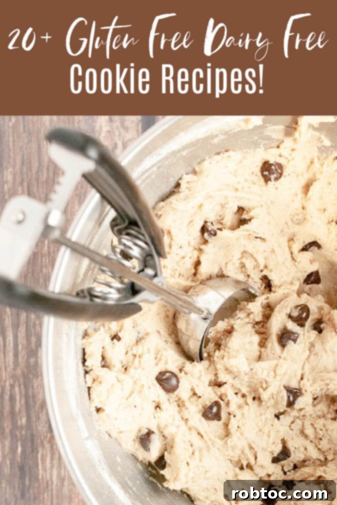 A creative layout showcasing various gluten-free and dairy-free cookie recipes, highlighting the diversity and deliciousness of allergy-friendly baking.