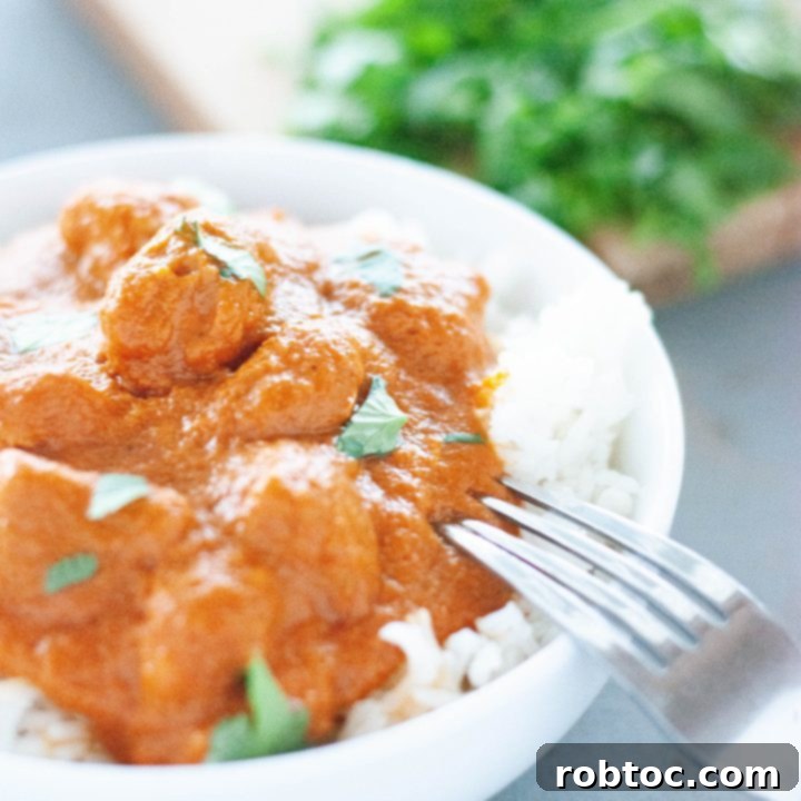 Delicious crock-pot dairy-free chicken tikka masala, a perfect weeknight meal