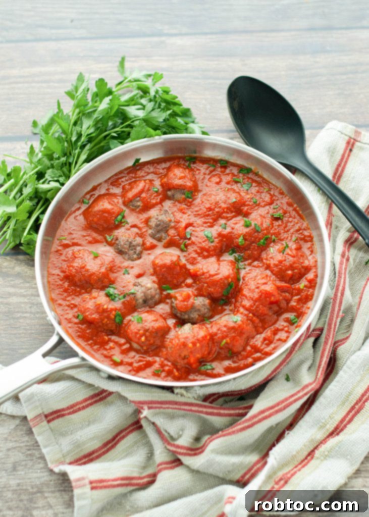 Tender gluten-free and dairy-free Italian meatballs in sauce