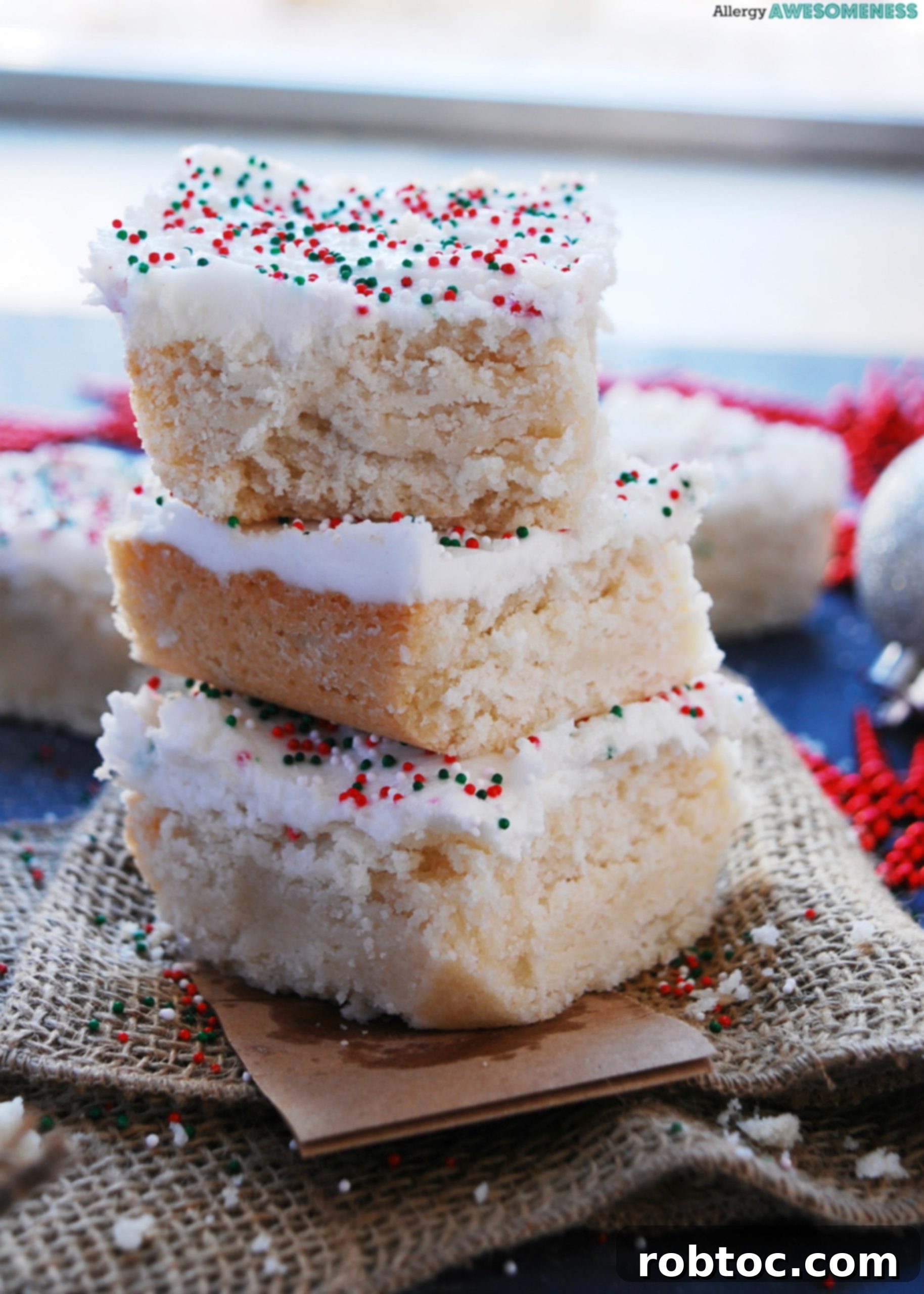 gluten-free-vegan-sugar-cookies decorated for Christmas