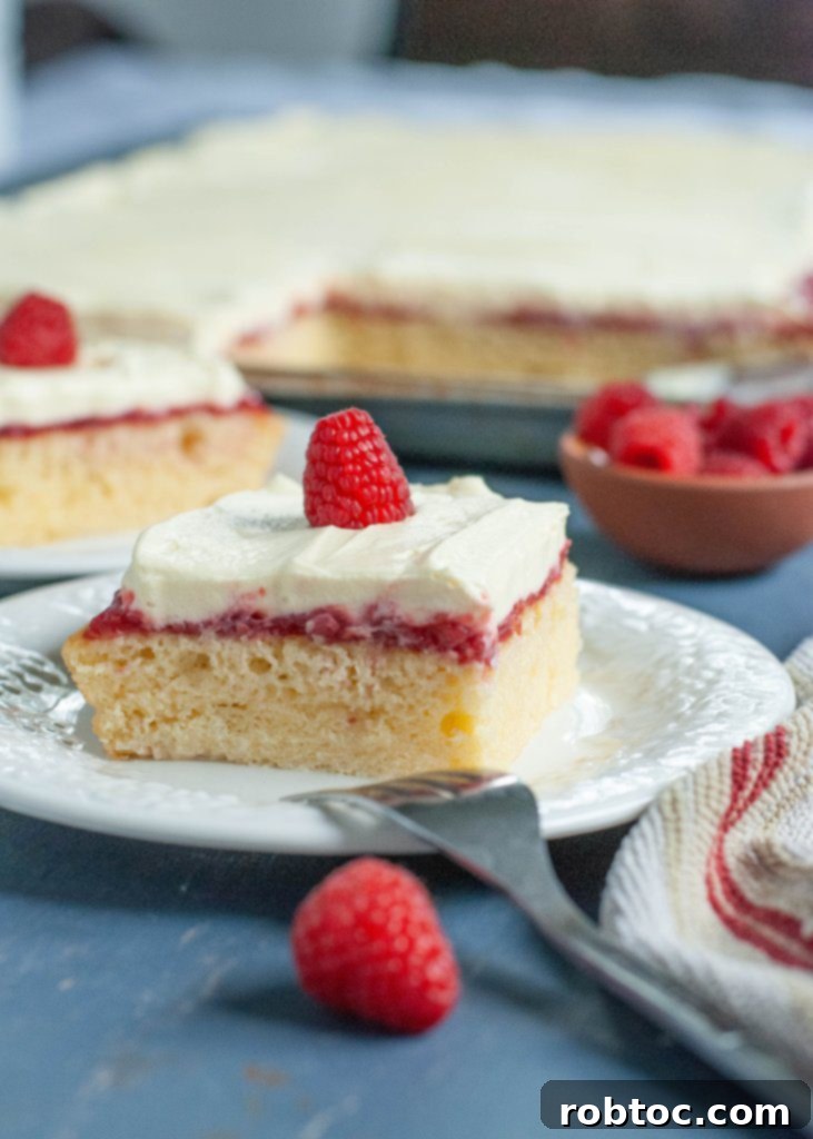 Delightful Gluten-Free Dairy-Free Vanilla Raspberry Sheet Cake 5 dessert-that-uses-frozen-raspberries-gluten-free-dairy-free