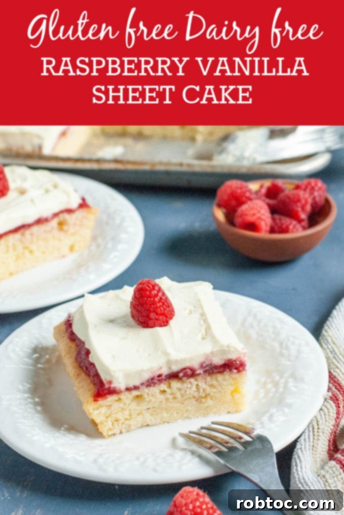 Delightful Gluten-Free Dairy-Free Vanilla Raspberry Sheet Cake 10 dairy-free-gluten-free-vanilla-raspberry-sheet-cake-recipe-by-allergy-awesomeness-pin