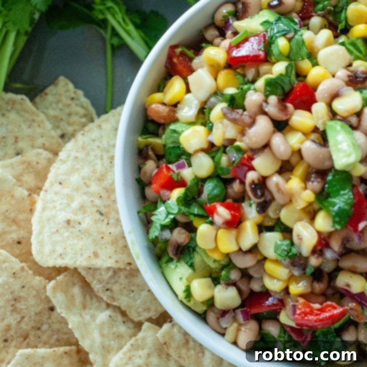 how-to-make-black-eyed-pea-salsa-dip-gluten-free, finished dish