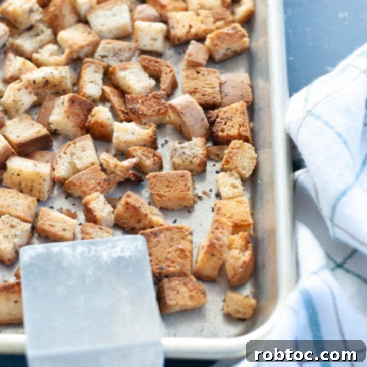 Gluten-free dairy-free croutons in a bowl
