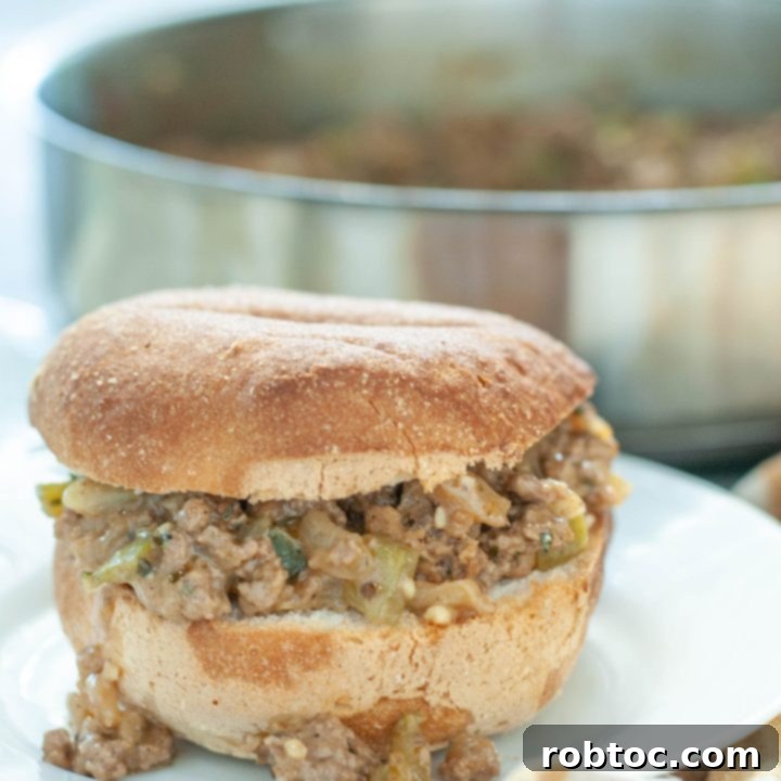 philly-cheesesteak-sloppy-joe-on-a-white-plate