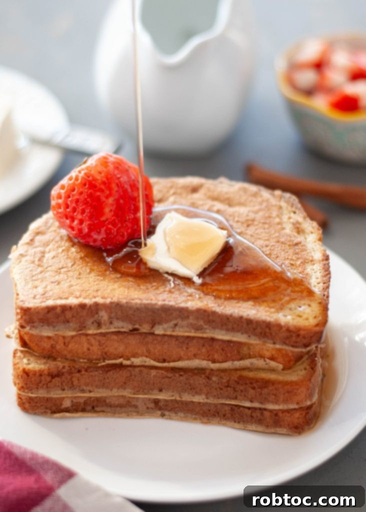 High-Protein Gluten-Free Dairy-Free French Toast 2 gluten-free-dairy-free-protein-french-toast-with-syrup-dripping-on-it