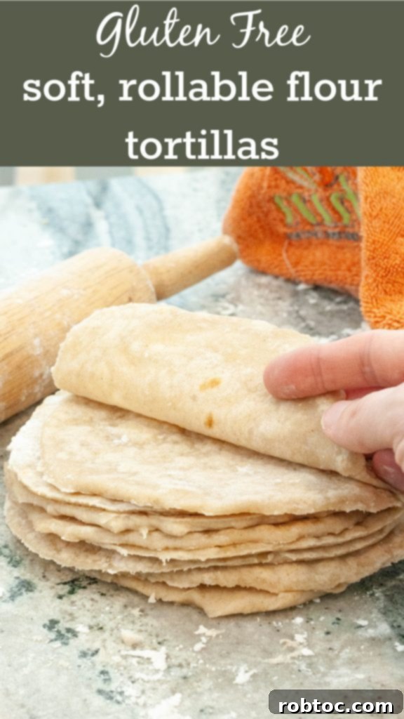 Pin for homemade gluten-free flour tortillas