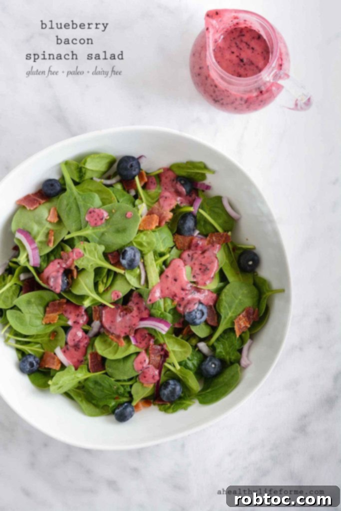 Blueberry Bacon Spinach Salad - A unique sweet and savory combination.