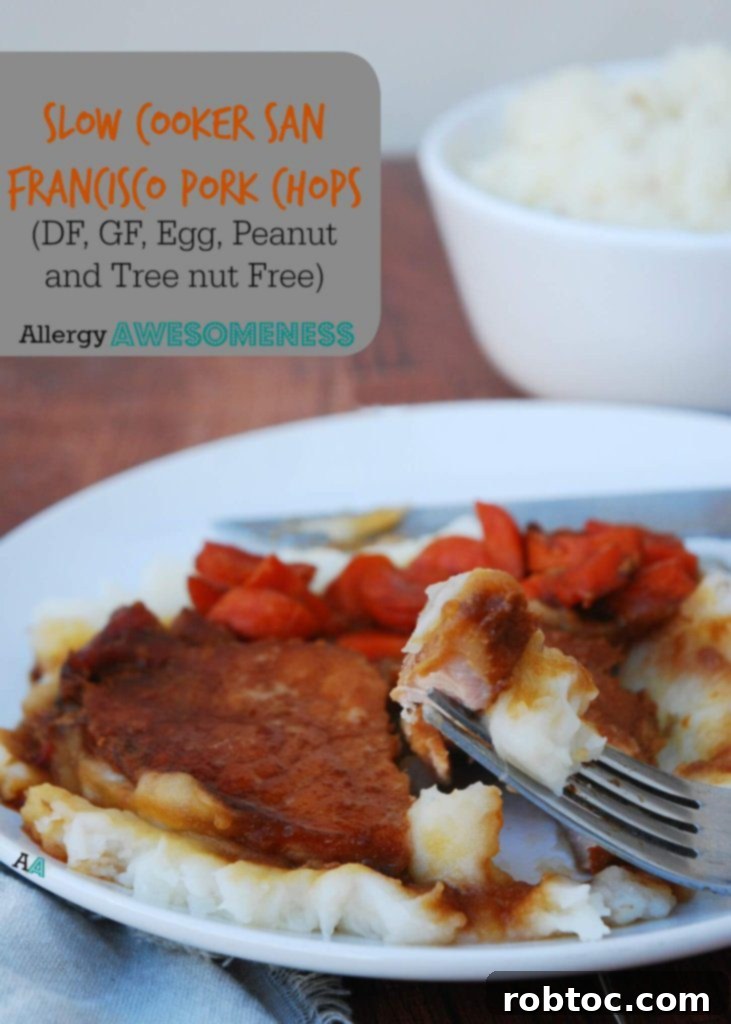 Tender, falling-apart San Francisco pork chops slow-cooked in a savory soy glaze, served over creamy mashed potatoes – an easy and satisfying weeknight dinner.