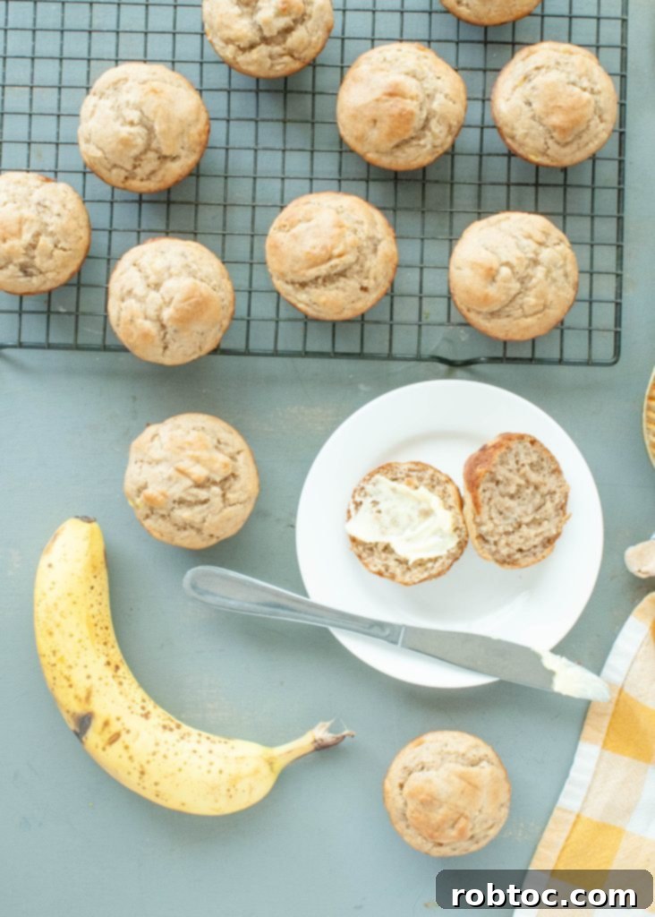 banana-muffins-spread-out-on-wire-rack-from-above