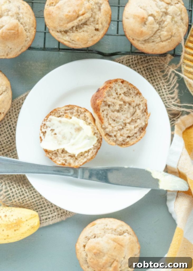 gluten-free-banana-muffin-cut-in-half-shot-from-above
