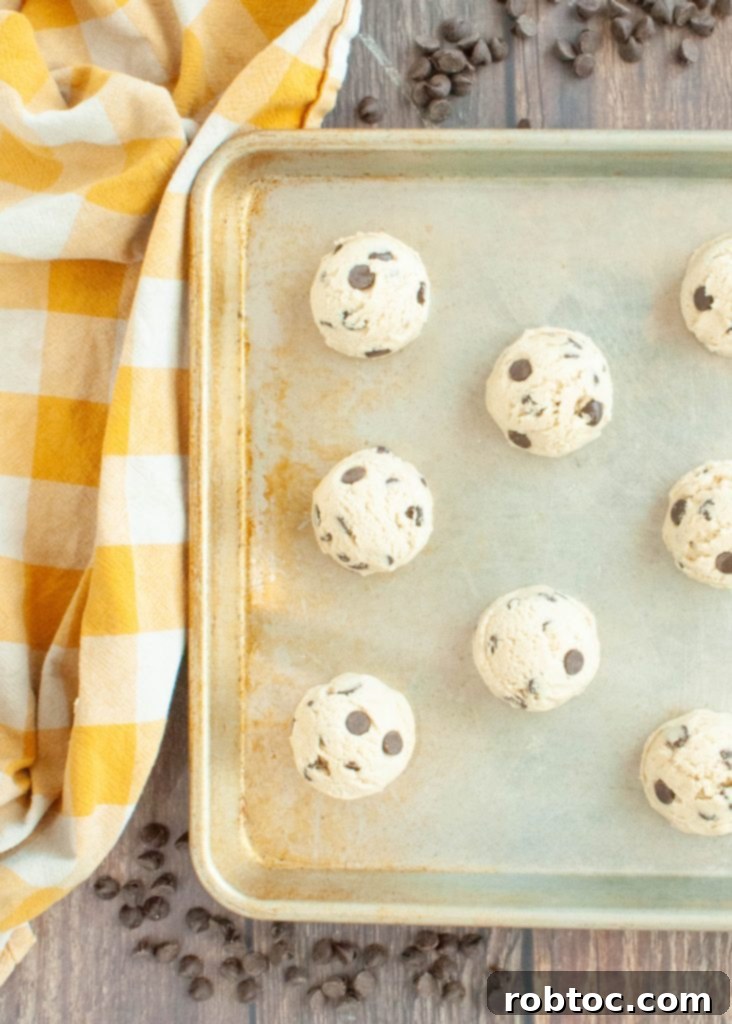 Easy Gluten Free Egg Free Edible Cookie Dough Recipe 3 8-balls-of-gluten-free-edible-cookie-dough-on-a-tray