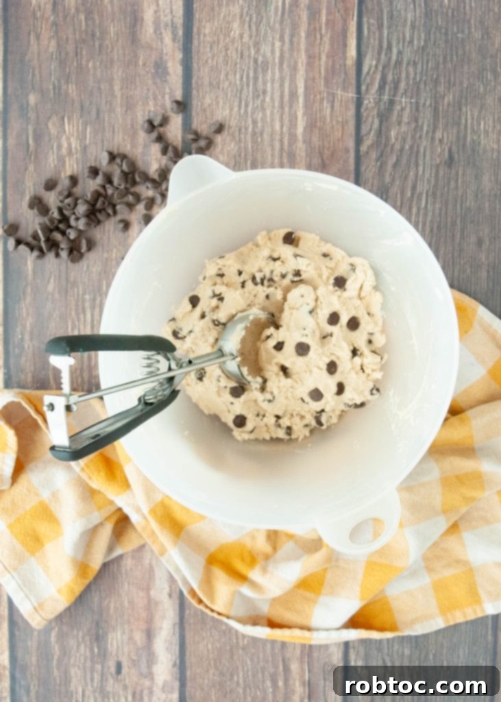 Easy Gluten Free Egg Free Edible Cookie Dough Recipe 5 a-bowl-of-raw-gluten-free-cookie-dough-shot-from-above