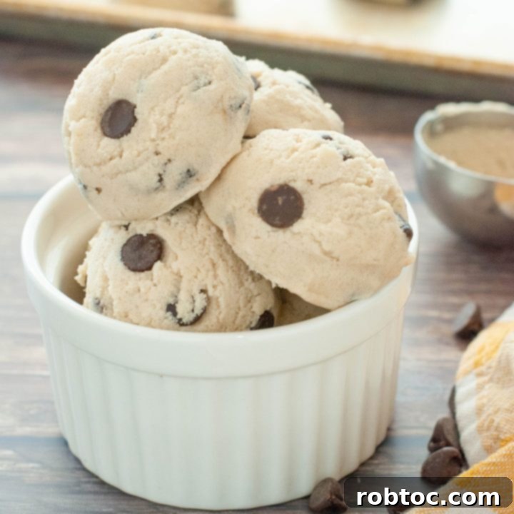scoops-of-raw-chocolate-chip-cookie-dough-in-a-ramekin