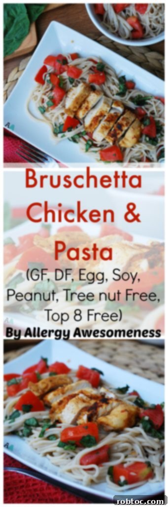 Pin this Gluten-Free and Dairy-Free Bruschetta Chicken & Pasta recipe