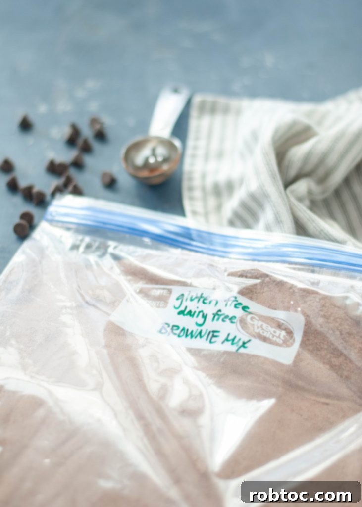Gluten-Free Brownie Bliss Mix (Dairy-Free Friendly) 4 homemade-gluten-free-brownie-mix-in-a-ziploc-bag